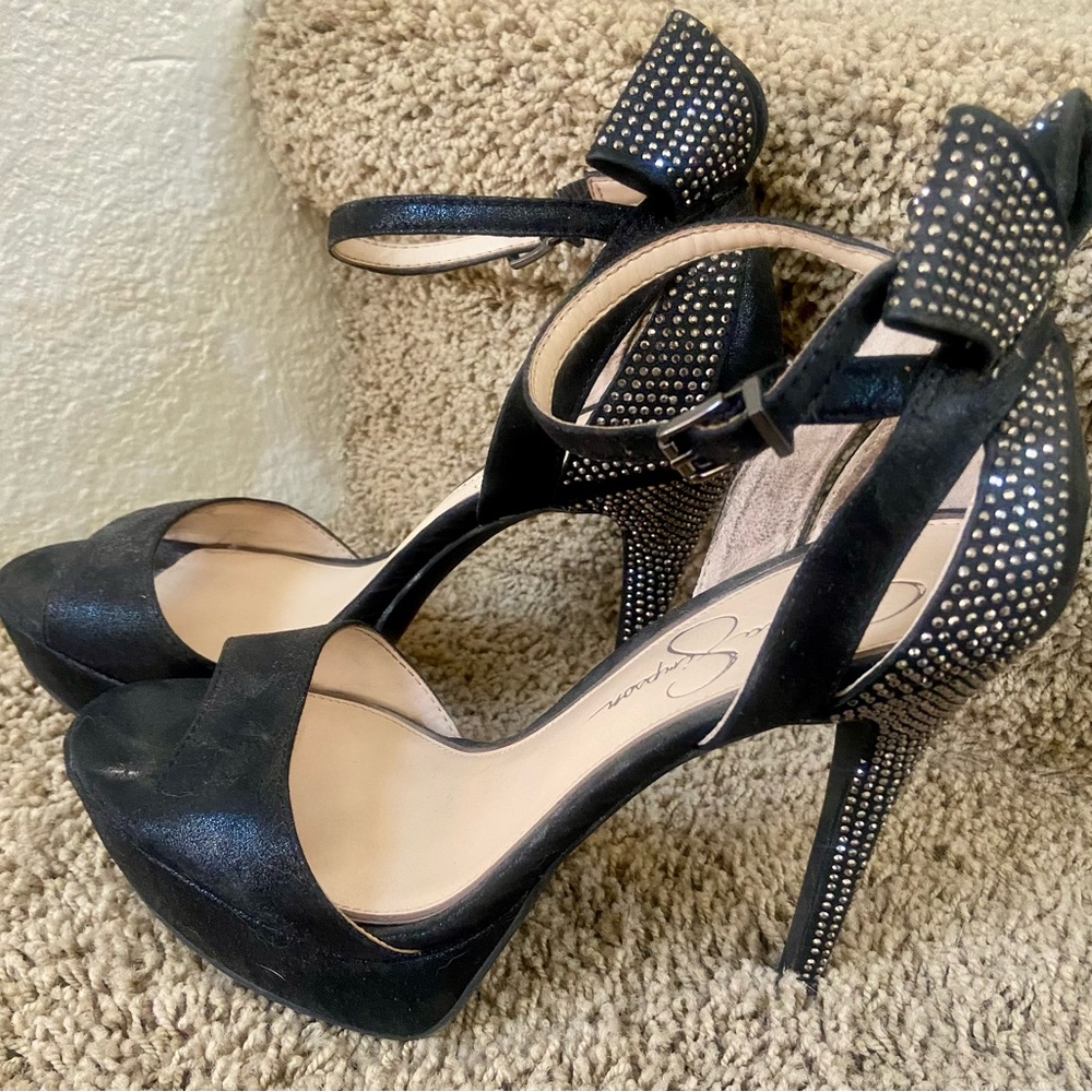 Jessica Simpson Black Studded Heels - Picture 2 of 7